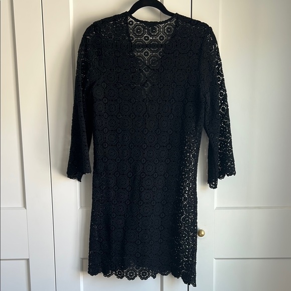 Miguelina Serena Black Crocheted Lace Coverup Dress | M - Picture 6 of 6